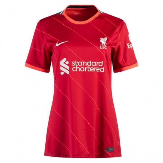 Camisola Liverpool Mulher Equipamento Primeiro 2021-2022 Manga Curta